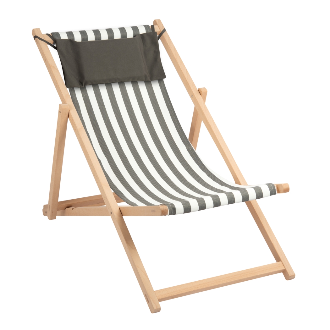 Liegestuhl Bezug - Anthracite Stripes